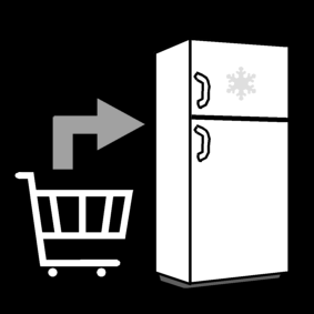 groceries: put away in the refrigirator